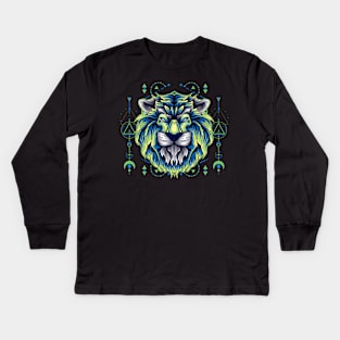 lion head artwork Kids Long Sleeve T-Shirt